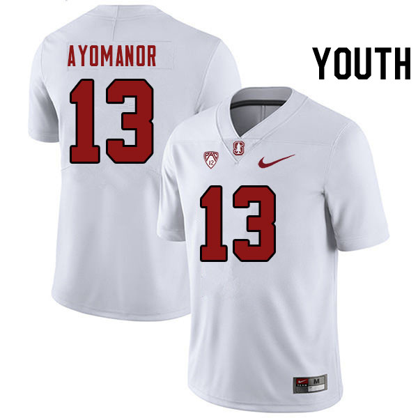 Youth #13 Elic Ayomanor Stanford Cardinal College Football Jerseys Stitched Sale-White - Click Image to Close